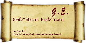Grünblat Emánuel névjegykártya